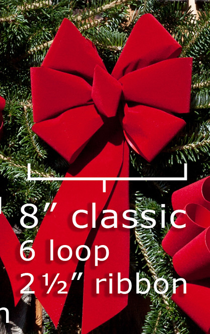Medium Red Bow for 36 or 48 inch Wreaths