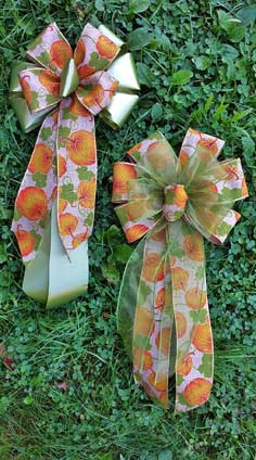 CFD4 - Pumpkin Linen with Fern Poly and Basil Sheer Combows